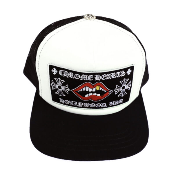 Chrome Hearts Chomper Hollywood Trucker Hat – Black/White